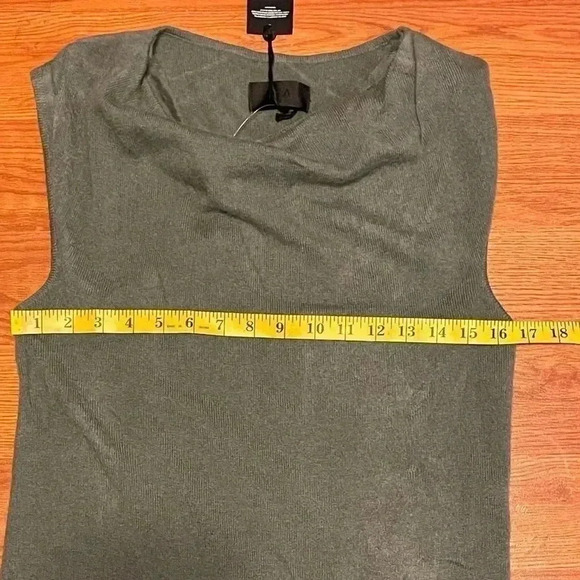 RtA Leana Sweater Dress Womens M Cashmere Olive Sleeveless Cowl Neck $495 NEW - Picture 7 of 8